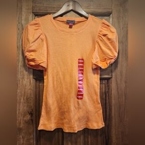 Vince Camuto Orange Puff Sleeve Top